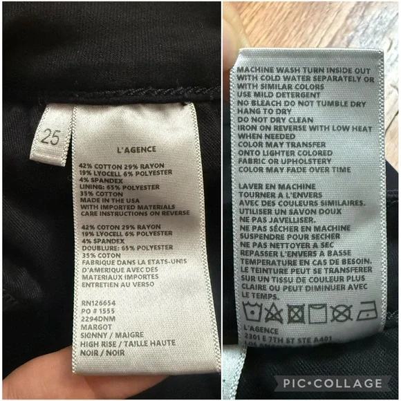 L’Agence Margot Skinny High Rise Jeans in black size 25 - Picture 13 of 15